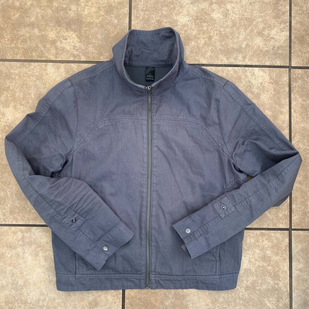 Prana Women’s Size Small Hemp Blend Gray Full Zip Collared Lightweight Jacket